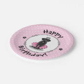 Funny Dog Ballett Princess Black Lab Retriever Pappteller (Schrägansicht)