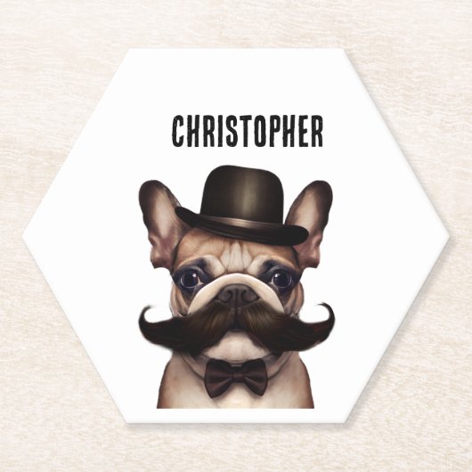 Funny Dog Barkeep Custom Untersetzer (Vorderseite)