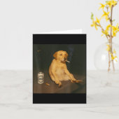 Funny Dog Beer Smoking Meme Sarcastic Dog Lover Karte (Gelbe Blume)