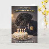 Funny Dog Birthday Card Cake Inspector Cockapoo Karte (Gelbe Blume)