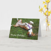 Funny Dog Birthday Card Karte (Gelbe Blume)
