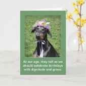 Funny dog Birthday Card Karte (Gelbe Blume)
