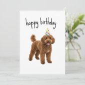 Funny Dog Birthday Card - Poodle Mama oder Vater G Einladung (Stehend Vorderseite)