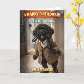 Funny Dog Birthday Card Well Walked Cockapoo Karte (Gelbe Blume)