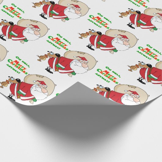 Funny Dog Biting Weihnachten Geschenkpapier (Ecke)