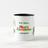 Funny Dog Biting Weihnachten Tasse (Zentrum)