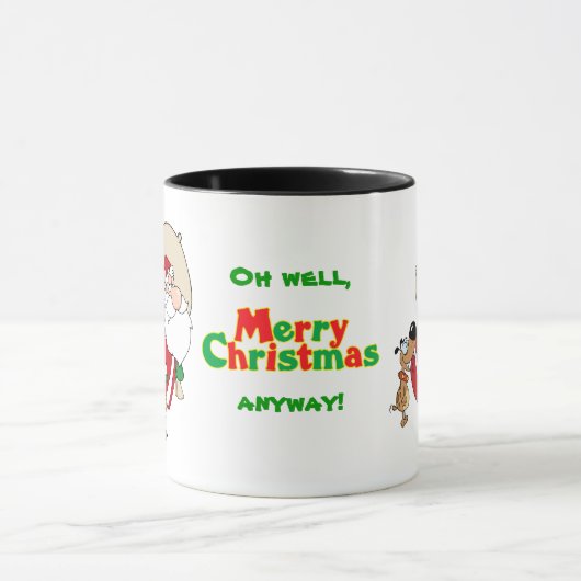 Funny Dog Biting Weihnachten Tasse (Zentrum)