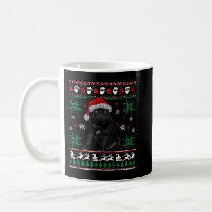 Funny Dog Black Mops Ugly Christmas Sweater Sweats Kaffeetasse