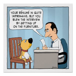 Funny Dog bläst Job Interview Poster