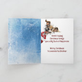 Funny Dog Brother Grandtochter Kinder Weihnachten Karte (Innenseite)