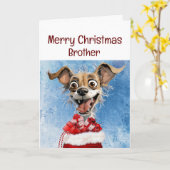 Funny Dog Brother Grandtochter Kinder Weihnachten Karte (Gelbe Blume)