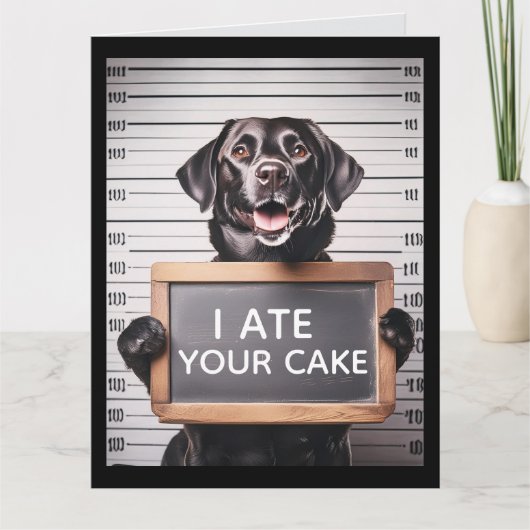 FUNNY DOG BRTHDAY MUGSHOT GREETING CARD KARTE (Vorderseite)