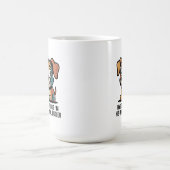 Funny Dog Butler Cartoon Quote Kaffeetasse (Mittel)