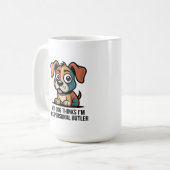 Funny Dog Butler Cartoon Quote Kaffeetasse (Vorderseite Links)