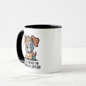 Funny Dog Butler Cartoon Quote Tasse (Vorderseite Links)