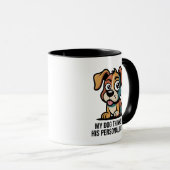 Funny Dog Butler Cartoon Quote Tasse (VorderseiteRechts)
