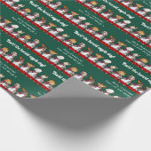 Funny Dog Carol Singers Add Your Message Cartoon Geschenkpapier (Ecke)