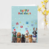 Funny Dog Cat Choir Happy Holidays Card Karte (Gelbe Blume)