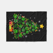 Funny Dog Cat Paws Weihnachtsbaum Xmas Lights Anim Fleecedecke (Vorderseite (Horizontal))
