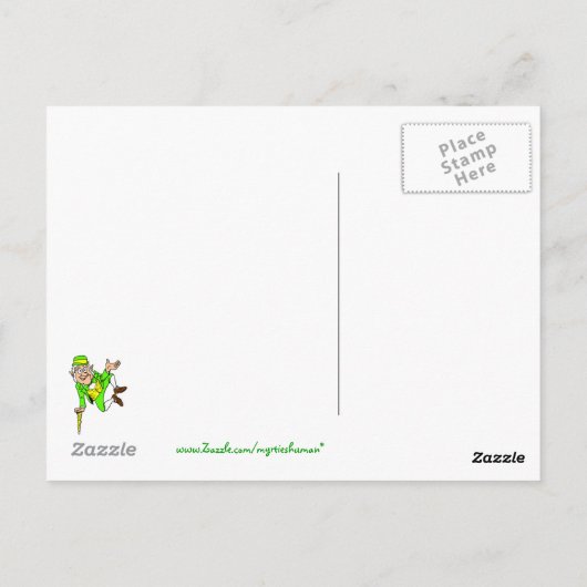 Funny Dog & Cat St. Patrick's Day Postkarte (Rückseite)