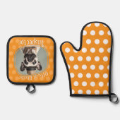 Funny Dog Cheesinspektor Ofenhandschuh & Topflappen-Set (Vorderseite)