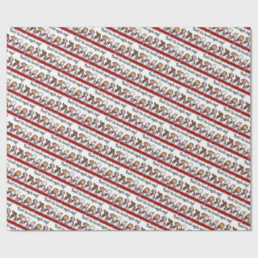 Funny Dog Choir Bark! Xmas Carol Pun Cartoon Geschenkpapier (Flach)