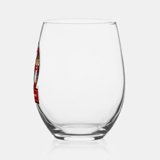 Funny Dog Choir Christmas Carol Pug Pun Cartoon Weinglas Ohne Stiel (Links)