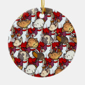 Funny Dog Choir Christmas Carol Singers Cartoon Keramik Ornament (Vorne)