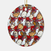 Funny Dog Choir Christmas Carol Singers Cartoon Keramik Ornament (Links)