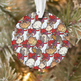 Funny Dog Choir Christmas Carol Singers Cartoon Ornament