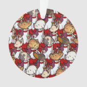 Funny Dog Choir Christmas Carol Singers Cartoon Ornament (Vorderseite)