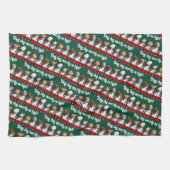 Funny Dog Choir Ding Dog Xmas Carol Pun Cartoon Geschirrtuch (Horizontal)