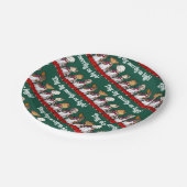 Funny Dog Choir Ding Dog Xmas Carol Pun Cartoon Pappteller (Schrägansicht)