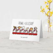 Funny Dog Choir Passed Test Or Exam Cartoon Karte (Gelbe Blume)