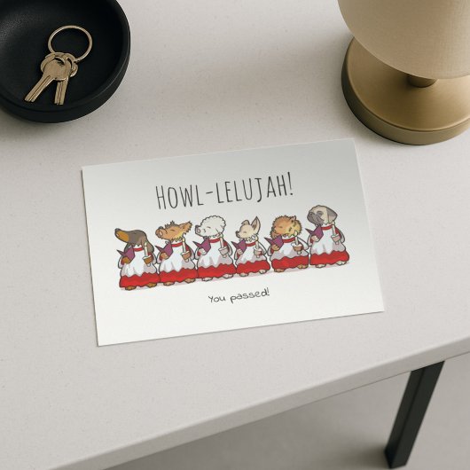 Funny Dog Choir Passed Test Or Exam Cartoon Postkarte