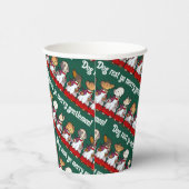 Funny Dog Choir Singing Xmas Carol Pug Pun Cartoon Pappbecher (Rechts)