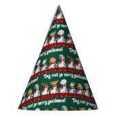 Funny Dog Choir Singing Xmas Carol Pug Pun Cartoon Partyhütchen (Links)