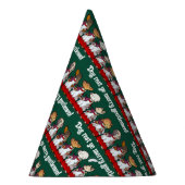 Funny Dog Choir Singing Xmas Carol Pug Pun Cartoon Partyhütchen (Rechts)