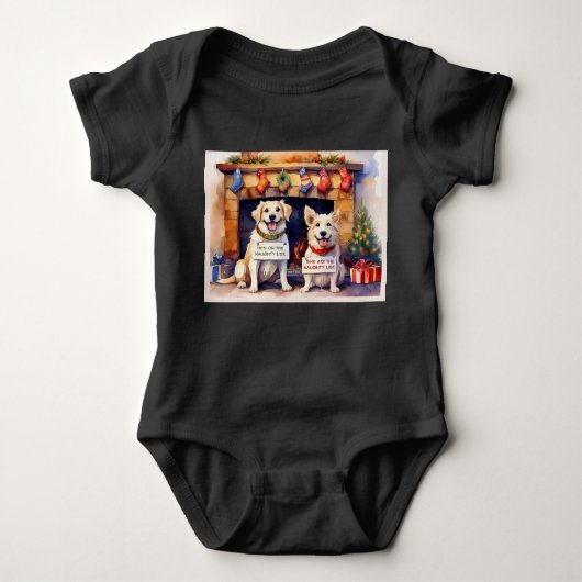 Funny Dog Christmas Baby Bodysuit Baby Strampler (Vorderseite)