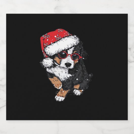 Funny Dog Christmas Pajamas Geschenk für Hunde Lie Schaumweinetikett (Einzelnes Label)