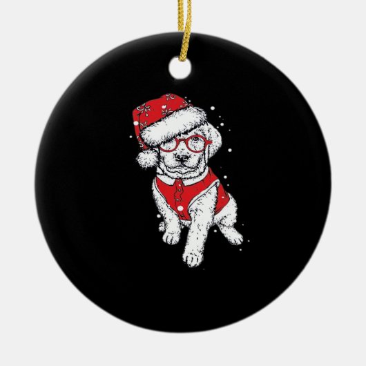 Funny Dog Christmas Pajamas Gift for Dog Lovers Wo Keramik Ornament (Vorne)