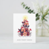Funny DOG Christmas Tree - Adoption Rescue Foster Postkarte (Stehend Vorderseite)