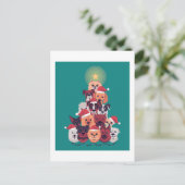 Funny DOG Christmas Tree - Trainer Groomer Walker Postkarte (Stehend Vorderseite)