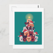 Funny DOG Christmas Tree - Trainer Groomer Walker Postkarte (Vorne/Hinten)