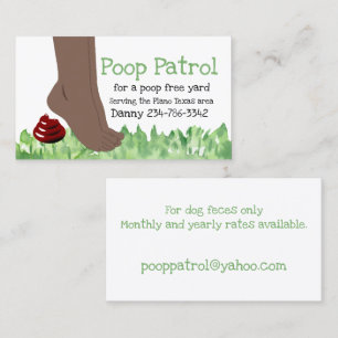Funny Dog Clean Up Business Card Visitenkarte