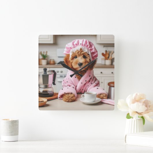 Funny Dog Clock Kaffee Wall Uhr (Zuhause)