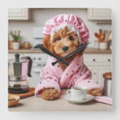 Funny Dog Clock Kaffee Wall Uhr (Vorderseite)