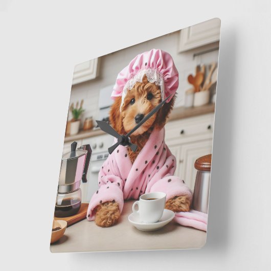 Funny Dog Clock Kaffee Wall Uhr (Winkel)