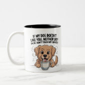 Funny Dog & Coffee Quote Mug Zweifarbige Tasse (Links)