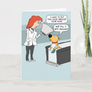 Funny Dog Cone Snacks Geburtstag Karte